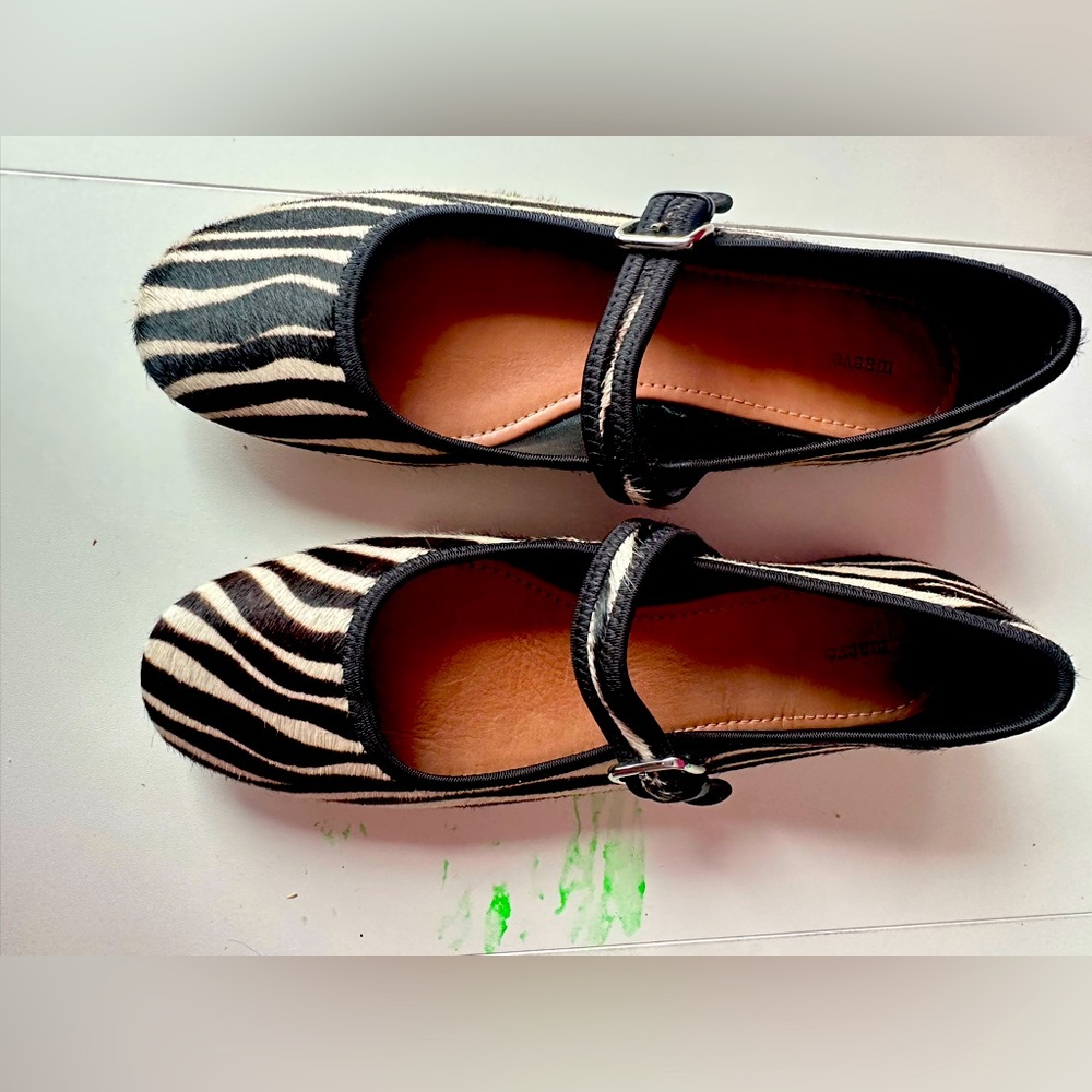 Maeve Zebra Print Mary Jane Flats (Anthropologie) - Size 9